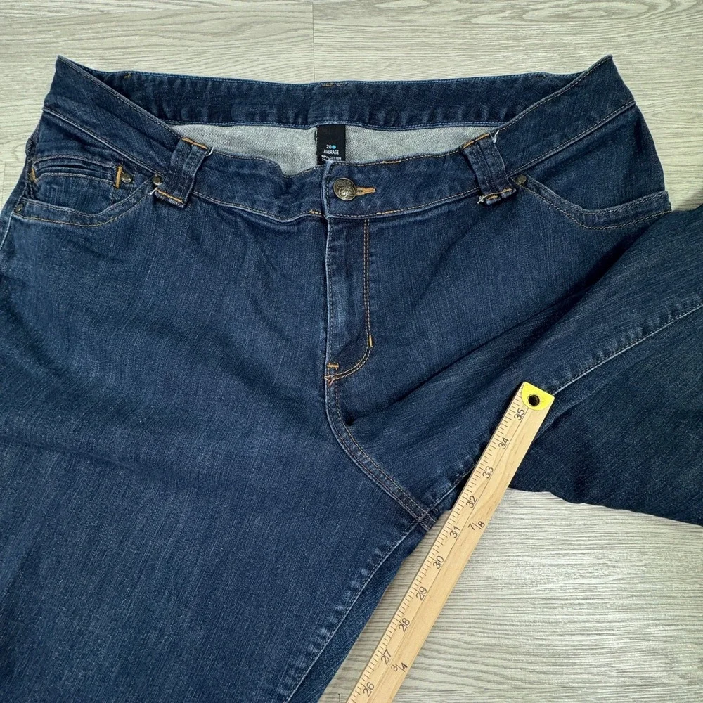 Lane Bryant Womens Jeans Bootcut Dark Wash Blue 20 Average Stretch Denim Pockets
